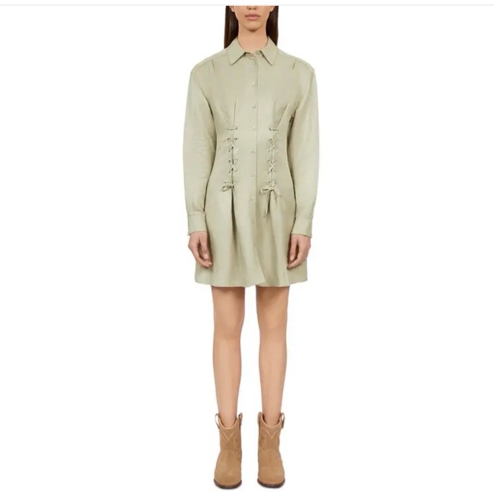 The Kooples Light Tan Lace-Up Dress